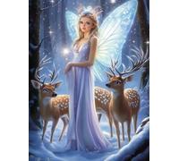 Girl with a Deer 120 Piece Paper Jigsaw Puzzle | Letters on The Back -Perfect Interlocking Clear Printing - Adults Educational Puzzle Ideal Gifts - Display as Artwork Idea
