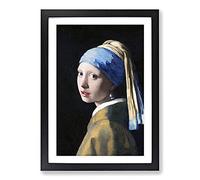 Girl with A Pearl Earring by Johannes Vermeer Framed Print | A2 Black Framed Wall Art | Ready to Hang | Modern Historical Picture | Living Room Bedroom Lounge Office
