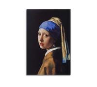 Girl with A Pearl Earring Poster by Johannes Vermeer Decorative Painting Canvas Wall Art Living Rooms Bedroom Painting 12x18inch(30x45cm)