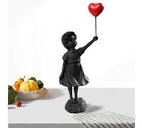 Girl With Balloons Sculpture,Flying Girl Statue - Resin Charming Balloon Crafts Ornaments For Home Desk Garden Decor For Bedroom Living Room Study