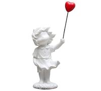 Girl With Balloons Sculpture Girl Holding Balloon Statue Figurine Resin Charming Red Heart Balloon Crafts Ornaments Figurines Characters For Bedroom Living Room Study Room Studio Decorations