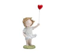 Girl With Balloons Sculpture Girl Holding Balloon Statue Figurine Resin Charming Red Heart Balloon Crafts Ornaments Figurines Characters For Bedroom Living Room Study Room Studio Decorations
