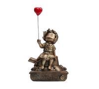 Girl With Balloons Sculpture Girl Holding Balloon Statue Figurine Resin Charming Red Heart Balloon Crafts Ornaments Figurines Characters For Bedroom Living Room Study Room Studio Decorations