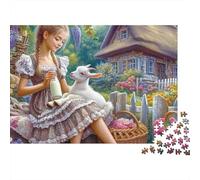 Girl with Goat_1 1000 Piece Jigsaw Puzzles for Adults - Challenging Brainteasing Adults Jigsaw Puzzle, 1000pcs Puzzle for Home Decoration 38x26cm/1000pcs