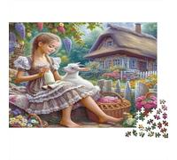 Girl with Goat Puzzle 1000 Piece Recycled Paper for Adults Puzzle for Adults Educational Game Decompression Fun Home Activity Great Gift for Men Women 70x50cm/1000pcs