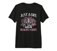 Girl with Healing Hands Therapy Massage Therapist Premium T-Shirt