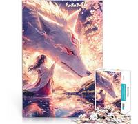 girl with her kitsune1000 Piece Jigsaws for teenagers Challenging Game and Family Play Unique Birthday and Gifts 38x26cm