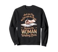 Girl With The Books Writing Poets Journalist Book Writer Sweatshirt