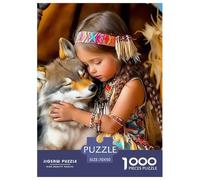 Girl Wolf Tribal 1000 Pieces Jigsaw Puzzles For Adults Family Challenge Toys Stress Relieving Entertainment Cultivate The Spirit of Teamwork For Adults Gifts 70x50cm/1000pcs
