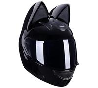 Girl Women Cat Ear Full Face Motorcycle Helmet Integral Helmet DOT/ECE Certified Removable Lining/Cat'S Ears Anti-Fog Lenses Men Street Anti-Collision Helmet S~XL 55-62cm