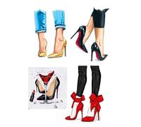 Girl Women Fashion Accesories Make up Shoes Bag icing edible printed cake topper - KM Designs (fashion_7)