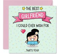 Girlfriend Birthday Card - The Best I Could Ever Wish For - Happy Birthday Card for Girlfriend from Boyfriend Partner, 145mm Cute Bday Greeting Cards