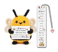 Girlfriend Birthday Gifts from Boyfriend Handmade Crochet Bee Valentine's Day Presents for Women Bookmark 2pc Christmas Romantic Wedding Anniversary Appreciate Soulmate Life is Sweeter with Your Love