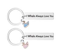 Girlfriend Boyfriend Anniversary Valentines Gifts for Whale Lovers Whale Keyring Gifts for Husband Wife I Love You Gifts for Her Him Birthday Gifts for Couples I Whale Always Love You Keychain 2pcs