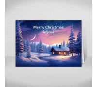 Girlfriend Christmas Card, A5 Size Special Christmas Card for Girlfriend, Luxury Christmas Greeting Cards with a Christmas Wishes Greetings Verse Inside: Winter Log Cabin Christmas Card