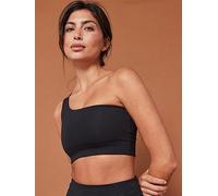 Girlfriend Collective Women's Bianca One Shoulder Sports Bra - Black - Size: Large
