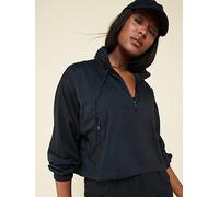 Girlfriend Collective Women's Training Hummingbird Half Zip Windbreaker, Black, Size L, Women Black