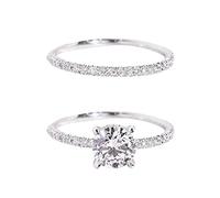 Girlfriend Couple Ring with Diamonds to Ring Set Send Micro Gift Rings Skeleton Heart Ring (Silver, 10)