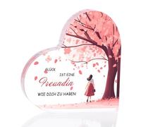 Girlfriend Gift, Acrylic Plate Heart Desk Ornament with Heartwarming Messages, Best Friend Gift for Girlfriend, Birthday Gift, Christmas Gift, New Year Gift