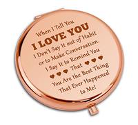 Girlfriend Gift Compact Makeup Mirror Valentines Day Gift for Girlfriend Wife Anniversary Wedding Gift for Bride Birthday Engagement Gifts Couple Gifts for Her Christmas Mothers Day Present for Wife
