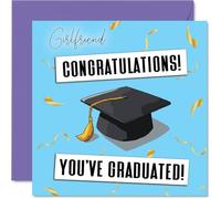 Girlfriend Graduation Card - Congratulations Graduated - Happy Graduation Card for Girlfriend from Boyfriend Partner, 145mm Congratulations Graduated Bday Greeting Cards