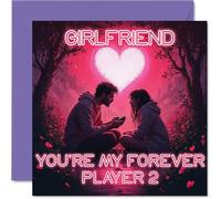 Girlfriend Anniversary Card - My Forever Player 2 - Happy Anniversary Card for Girlfriend from Boyfriend Partner, 145mm Wedding Anniversaries Greeting Cards