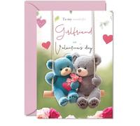 Girlfriend Valentines Day Card - Be By Your Side - Happy Valentines Card for Girlfriend from Boyfriend Partner, 5x7 Inch Valentine Greeting Cards