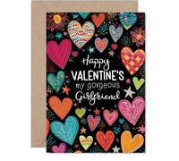 Girlfriend Valentines Day Card - I love you always and forever - Happy Valentines Card for Girlfriend from Boyfriend Partner, A5 Valentine Greeting Cards