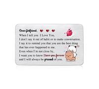 Girlfriend Wallet Insert Card Birthday Greeting Cards Valentines Day Gift Engagement Appreciate Pocket Card Woman Christmas Soulmate Retirement Personalized for Her Romantic I Love You Cute Keepsakes
