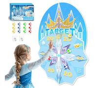 GirliGlee Frozen Toys for Girls Age 3-9, Frozen Party Game, 12 Sticky Balls, Perfect Birthday Decorations, Dart Board for Kids Age 3-7,Halloween Christmas Party Game