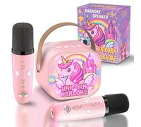 GirliGlee Kids Karaoke Machines,Unicorn Karaoke Machine For Girls,Mini Bluetooth Karaoke Machine with 2 Microphones for 3 4 5 6 7 8 9 Years, Toy for Girls from 3-12 Years, Birthday Gift