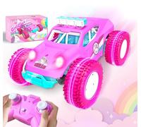 GirliGlee Remote Control Cars,1/18 Unicorn Pink LED RC Car with 2 Batteries,Girls Toys Age 5 6 7 8 9,Gifts for 5-10 Year Old,Unicorn Gifts for Girls,Girls Birthday Presents,Monster Truck 20KM/h
