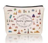 Girlly World Travel Gifts Makeup Bag Gift: Cute Cosmeti Bag I Haven't Been Everywhere But It's on My List For Teen Girl & Women Travellers.Ideal Trip Gift Cosmetic Bag For Travel, Birthdays., Off