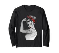 GirlPower Pinup Retro Modern Rosie The Riveter Feminist Icon Long Sleeve T-Shirt