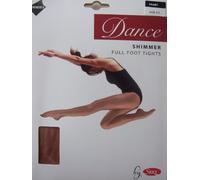Girls 1 Pair Silky Dance Shimmer Full Foot Tights In 2 Colours - 5-7 Years - Toast