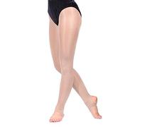 Girls 1 Pair Silky Dance Shimmer Stirrup Tights In 2 Colours - 9-11 Years - Light Toast