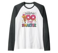 Girls 100 Days School Little Miss Smarty Pants Discover Raglan Baseball Tee