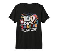 Girls 100 Days Smarter Smarty Pants Still Counting Brighter Premium T-Shirt