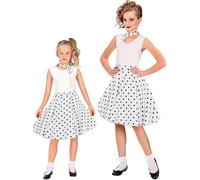 Girls 1950s Polka Dot Skirt And Neck Scarf