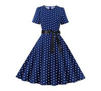 Girls 1950s Vintage Polka Dot Dress Short Sleeve Cap Sleeve Floral Print Retro 50s Party Swing Dresses Kids Girls Polka Dot Girls Dress Short Sleeve Turn Down Collar Swing Dress Party Dress Elegant