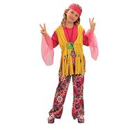 Girls 1960s 1970s Groovy Hippy Hippie Festival Fancy Dress Costume Outfit 4-14 years (10-12 years)