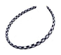 Girls 1cm Navy Gingham Checked Plastic Hair Band School Headband No Teeth for Women Girls by Glitz4Girlz