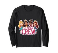 Girls 1st Grade Crew Princess First Grader Back To School Long Sleeve T-Shirt