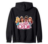 Girls 1st Grade Crew Princess First Grader Back To School Zip Hoodie
