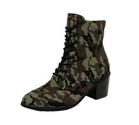 Girls 26 Lined Autumn Heel Camouflage Short Ankle Boots Women's Foreign Trade Thick Heel Lace Breathable Cowboy Boots Shoes Men Classic, Camouflage, 10 UK