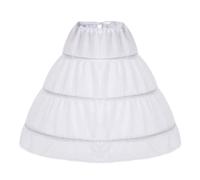 Girls 3 Hoops Petticoat Full Slip Lace Trim Flower Girl Adjustable Waist Skirt Underskirt Lace Skirt Girls Briefs Petticoat Skirt Girls, a, 8-9 Jahre
