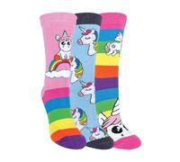 Girls 3 Pack Cute Rainbow Unicorn Socks | Sock Snob | Size 9-12/12-3 | Multi Pair Value Set | All Season Shoe Layer | Casual Footwear Accessory | Workday Hosiery | Everyday Hosiery