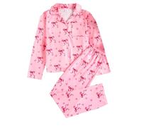 Girls 3 Pajamas Sets Silk Satin Ruffle Sleepwear Short Sleeve Button-Down 3 Nightwear, 5-14 Years Red