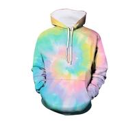 Girls 3D Digital Tie Dye Print Hoodie Pullover Long Sleeve Soft Sweatshirt Jumper Top for School Everyday Cosy Visual Cool Style(Mint Green, 2-3 Years)