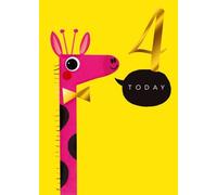 Girls 4 Today Giraffe Gold Foiled 4th Birthday Greeting Card Childrens Cards